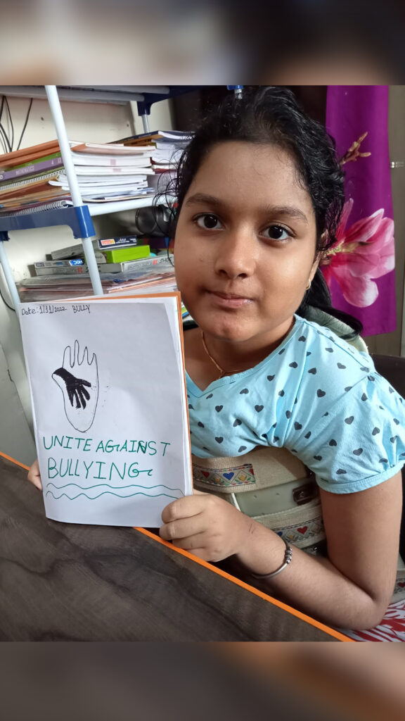 Student of cyboard school is make a post of unite against Bullying