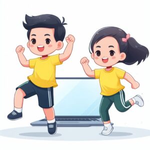 They are taking a part of dance class in Cyboard School