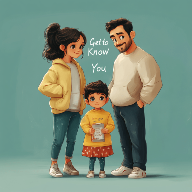 Parents and child standing together