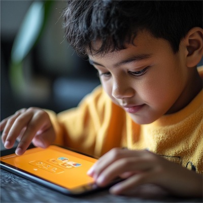 kids learning from laptop